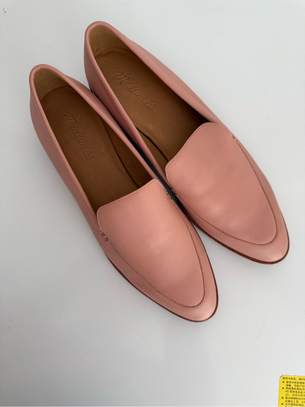 Madewell Pink Pointed Leather Loafers